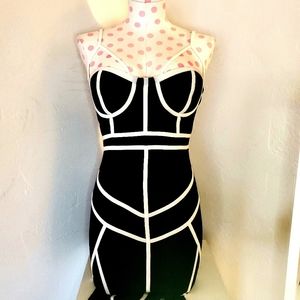 NWOT Strappy Cage Mini Little Black Dress